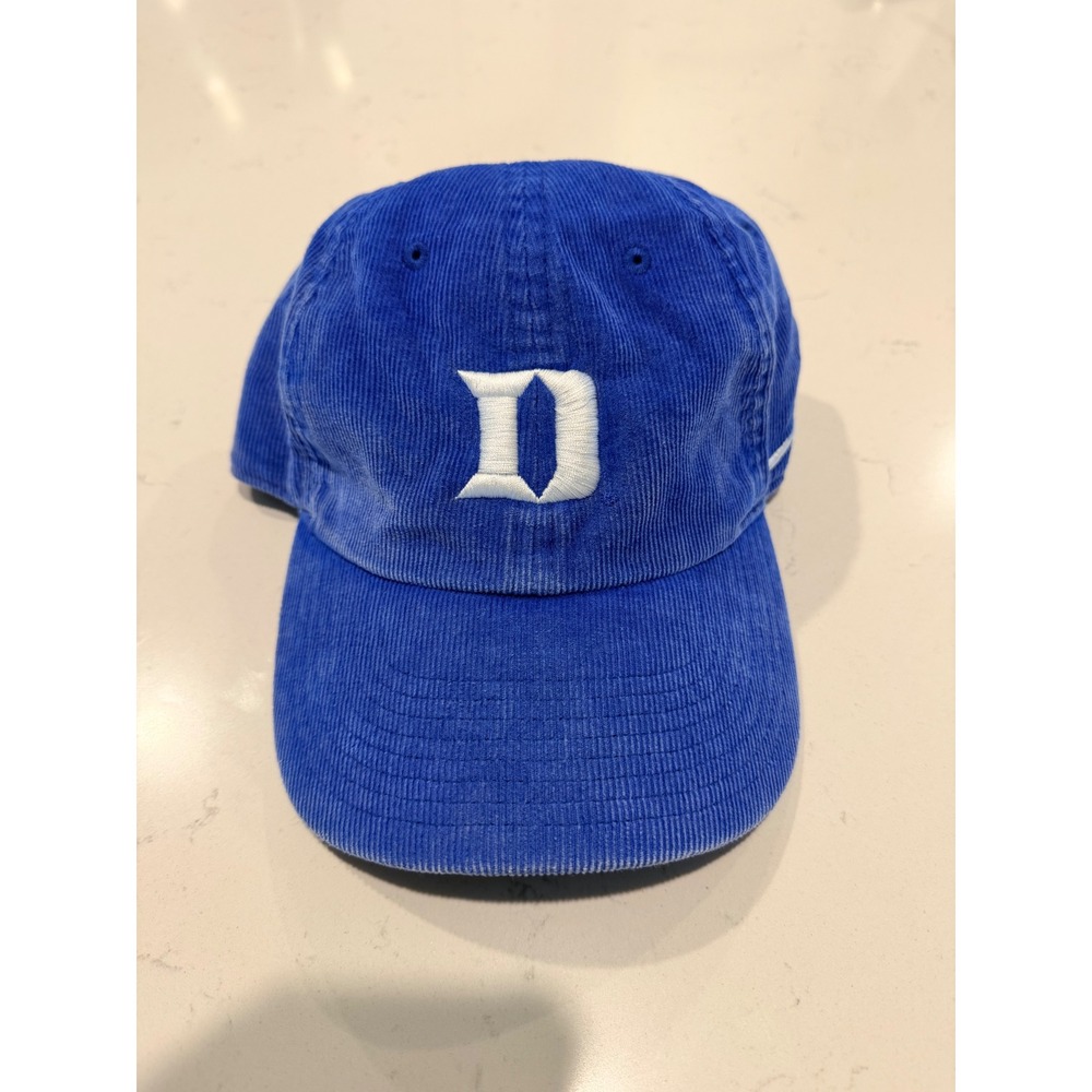 Nike Duke Blue Devils Hat Mens OS Blue Corduroy Heritage86 Adjustable Cap